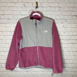 The North Face Denali Pink and Gray Full Zip Jacket